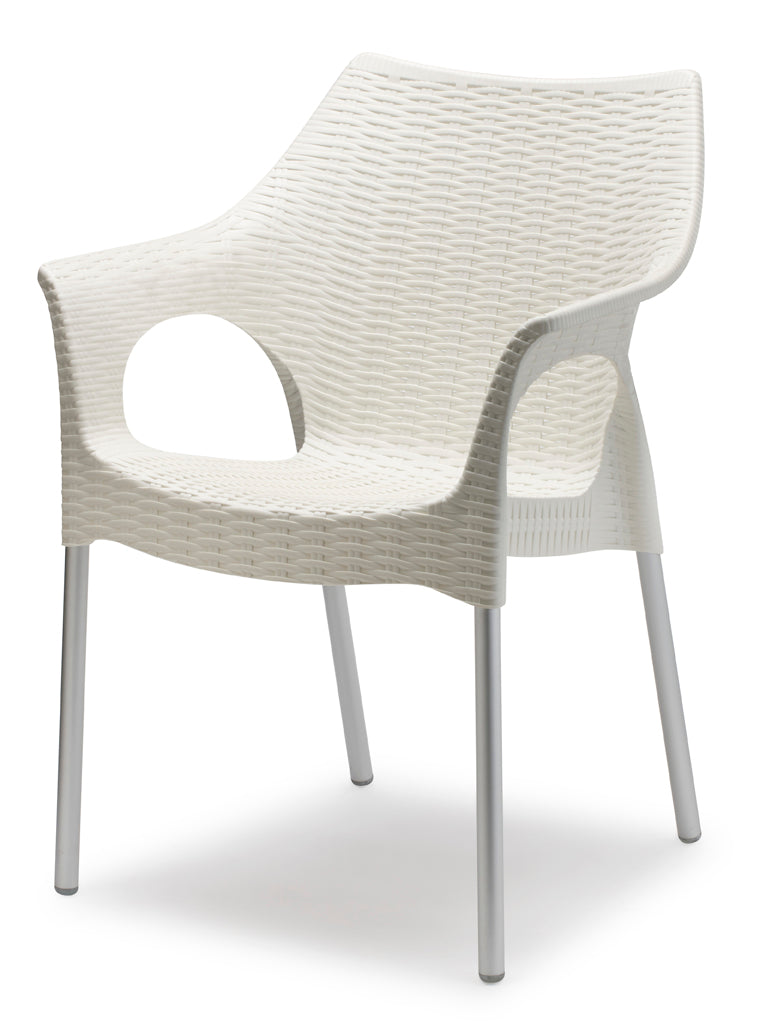 Design Stuhl, Kunststoff, Leinen, Sitzhöhe 45 cm