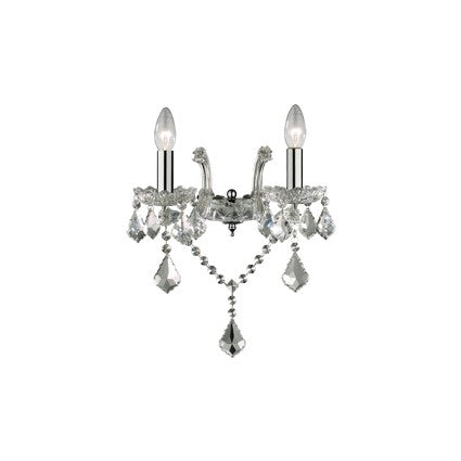 Wandleuchte Metall chrom Kristall transparent