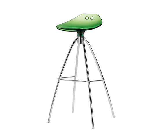 Design Bar-Tresenhocker, Farbe Grün - Chrom, Sitzhöhe 80 cm
