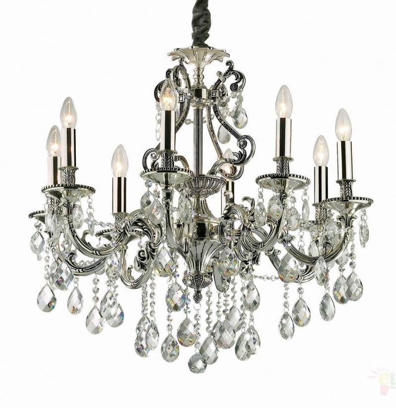 Klassischer Kronleuchter 8 flammig, Farbe Silber, Ø 73 cm