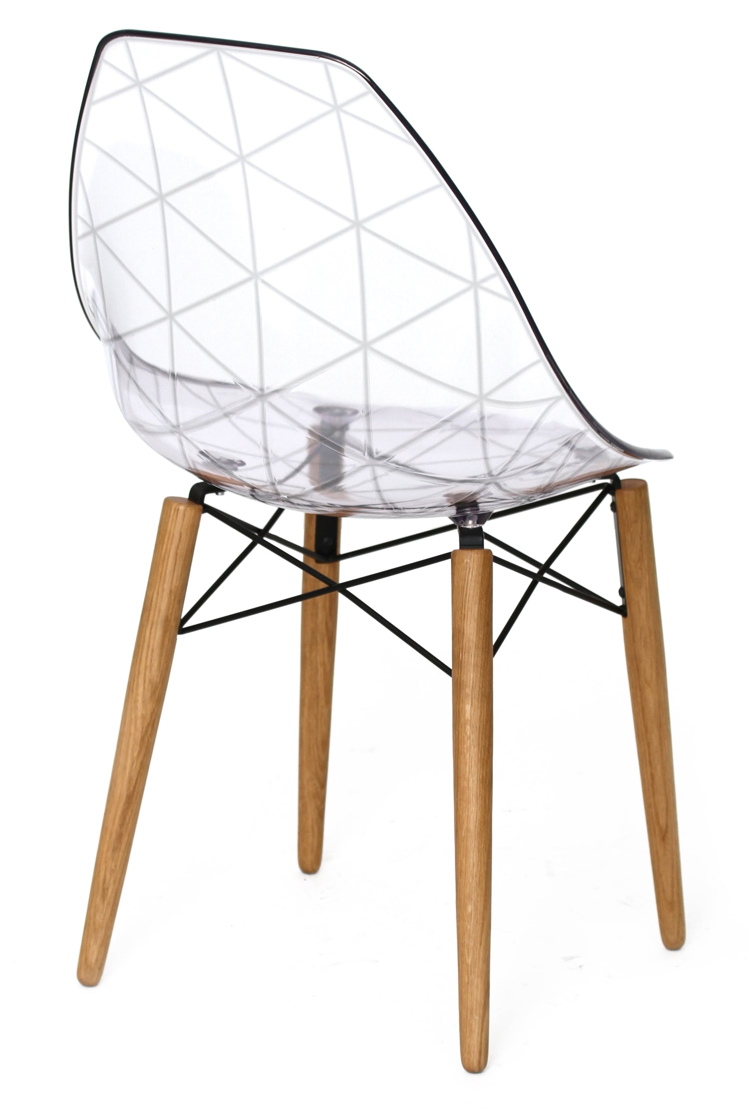 Stuhl transparent, Design-Stuhl Holz-Gestell