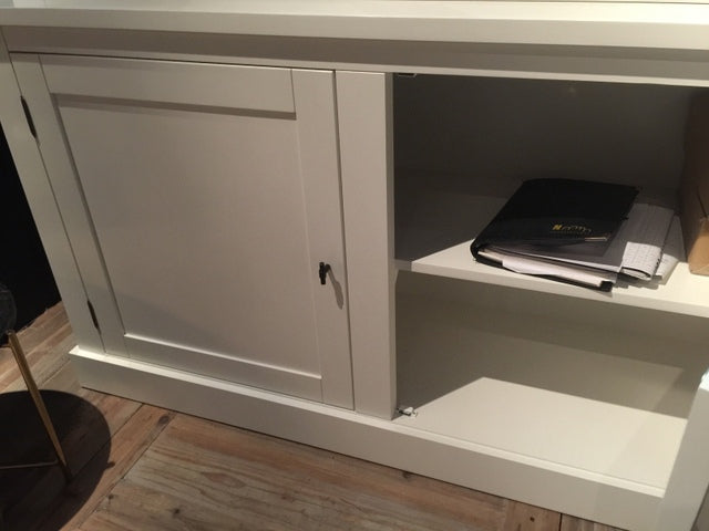 Buffetschrank weiß, Vitrine weiß Massivholz, Geschirrschrank weiß Landhaus, Breite 160 cm
