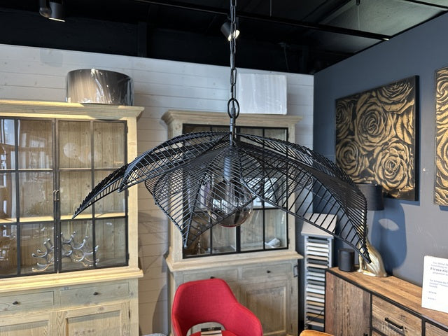 Hängelampe schwarz, Metall Pendelleuchte schwarz, Durchmesser 70 cm