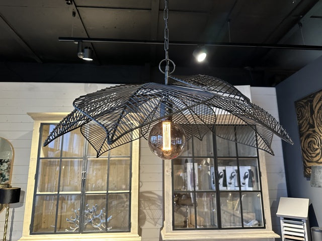 Hängelampe schwarz, Metall Pendelleuchte schwarz, Durchmesser 70 cm