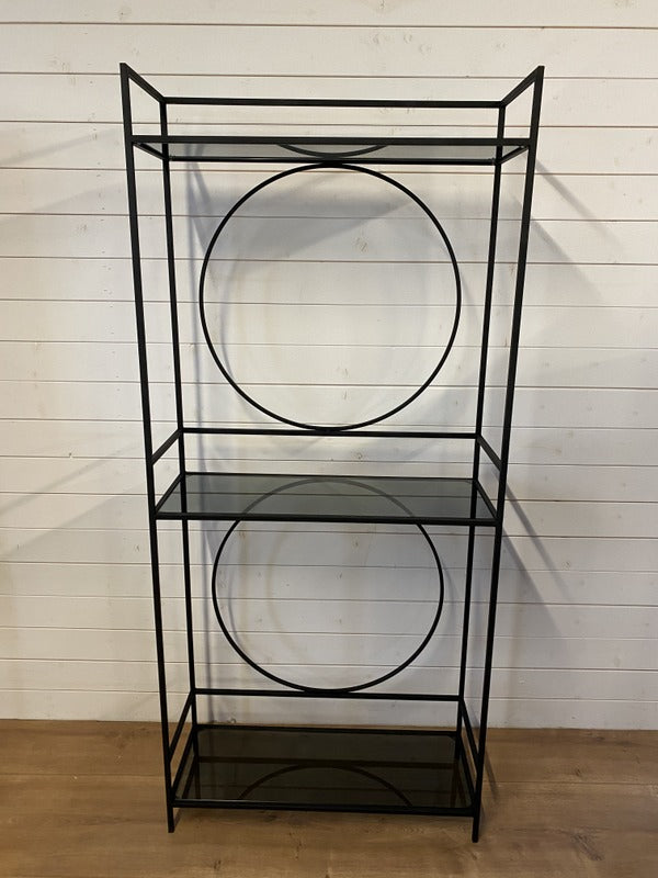 Regal schwarz Metall Industriedesign, Metall Regal, Breite 80 cm