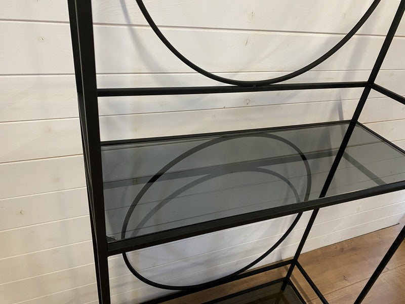 Regal schwarz Metall Industriedesign, Metall Regal, Breite 80 cm