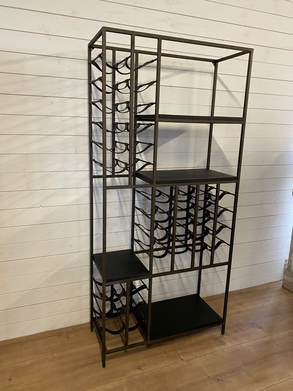 Weinregal Metall Industriedesign, Metall Weinregal, Breite 86 cm