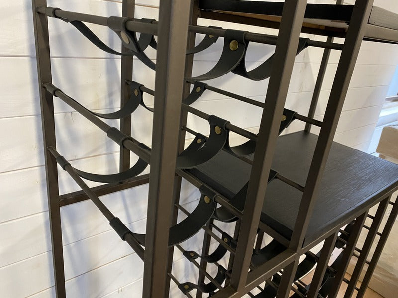 Weinregal Metall Industriedesign, Metall Weinregal, Breite 86 cm