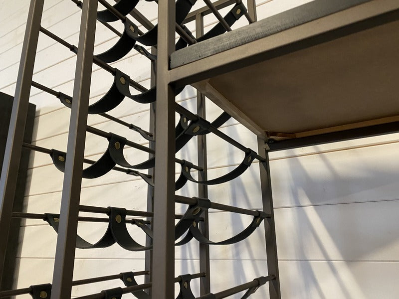 Weinregal Metall Industriedesign, Metall Weinregal, Breite 86 cm