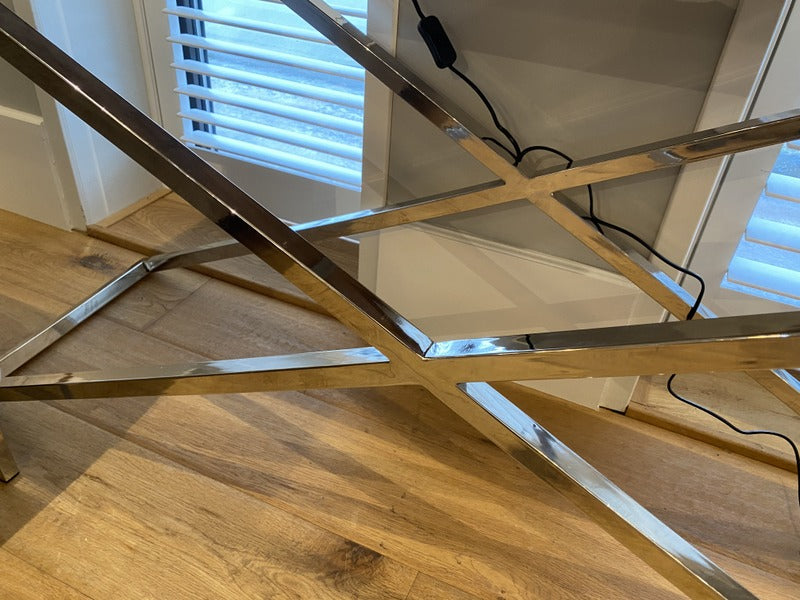 Konsole Silber, Wandtisch Silber, Altholz Konsole, Breite 140 cm