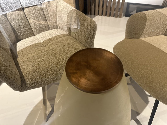 Esstisch Glas, Glastisch braun-transparent, Breite 140 cm