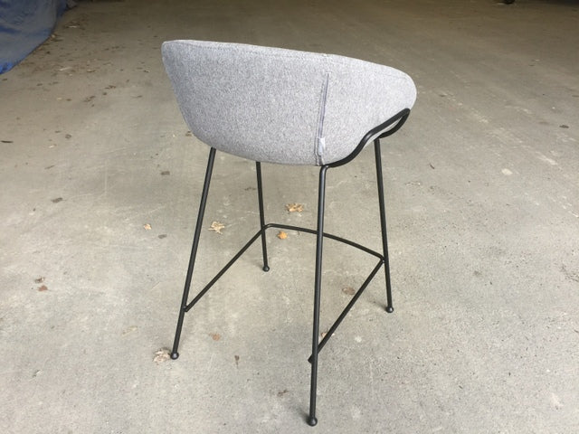 Barstuhl gepolstert Metall-Gestell, Barstuhl grau, Sitzhöhe 76 cm