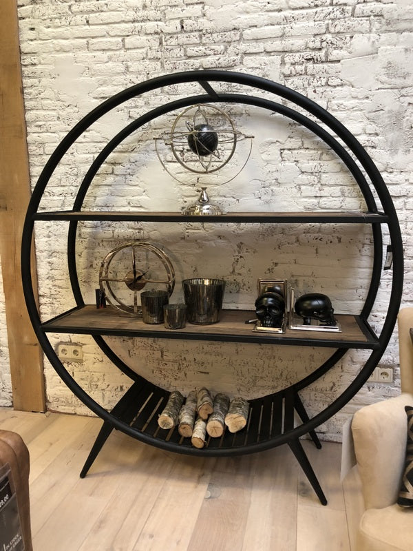 Bücherregal rund Metall, Metall Regal rund, Durchmesser 150 cm