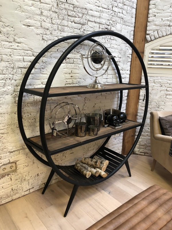 Bücherregal rund Metall, Metall Regal rund, Durchmesser 150 cm