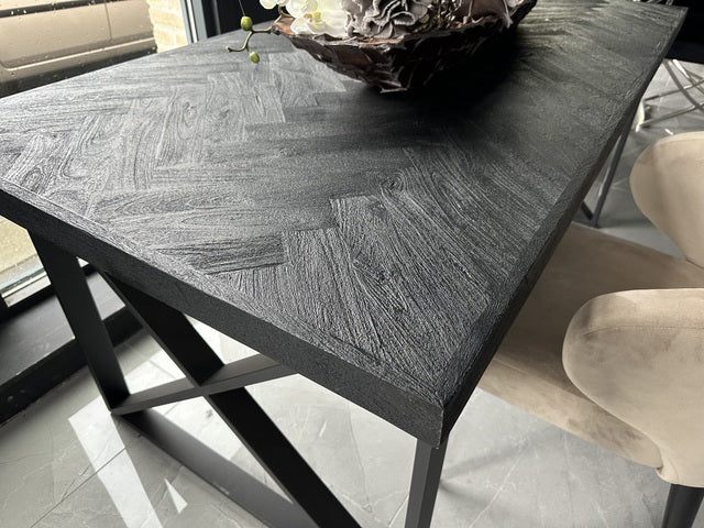 Esstisch schwarz, Tisch schwarz, Breite 200 cm