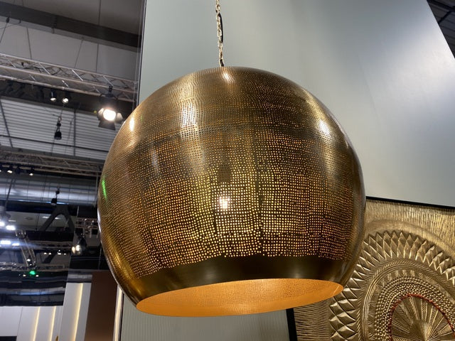 Pendelleuchte Metall Gold, Gold Hängeleuchte, Durchmesser 46 cm