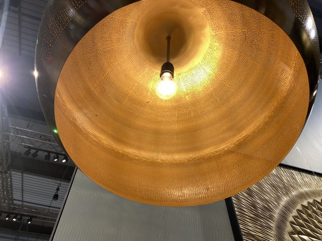 Pendelleuchte Metall Gold, Gold Hängeleuchte, Durchmesser 46 cm