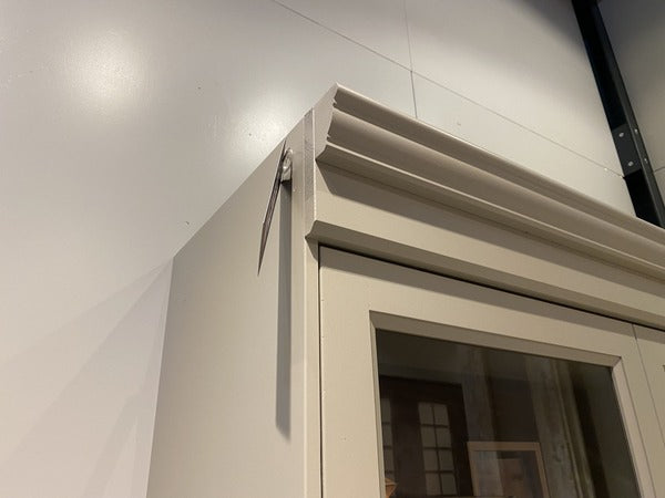 Vitrine grau, Schrank grau, Bücherschrank grau, Geschirrschrank grau, Breite 105-159 cm