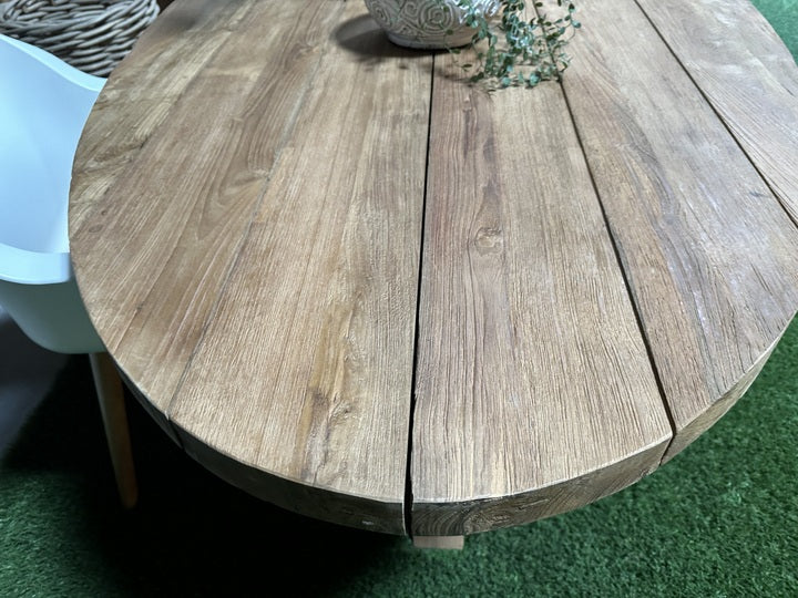 Gartentisch oval Massivholz, Esstisch oval Alt-Teakholz, Gartenesstisch oval Holz Teak, Massivholz Esstisch oval, Breite 260 cm