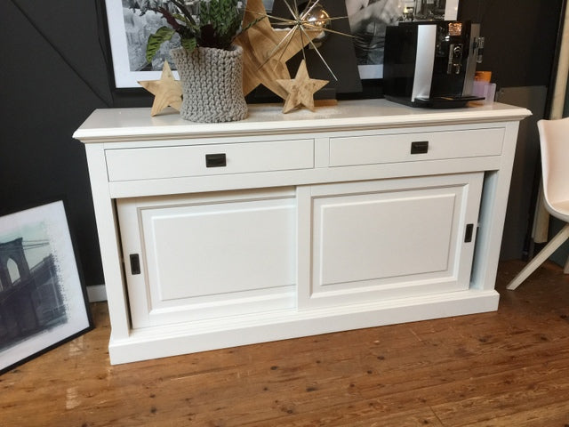 Sideboard weiß, Anrichte weiß Massivholz, Schrank weiß Landhaus, Breite 177 cm