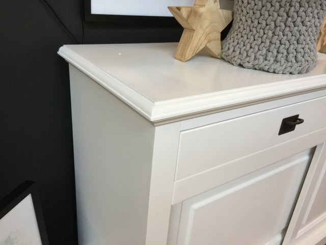 Sideboard weiß, Anrichte weiß Massivholz, Schrank weiß Landhaus, Breite 177 cm