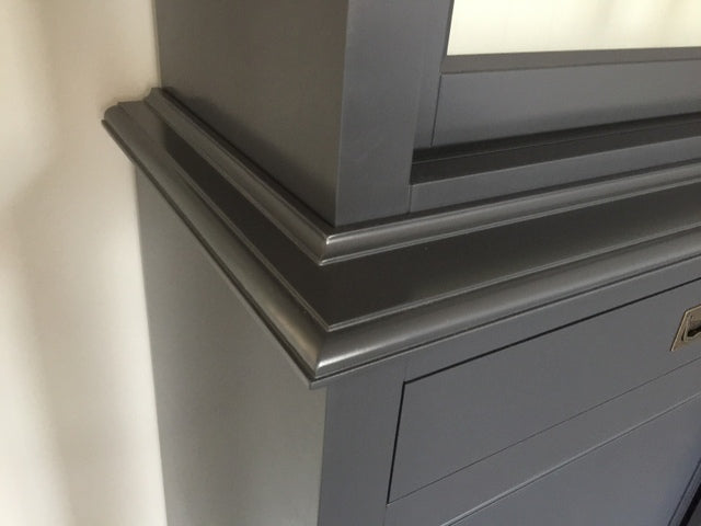 Buffetschrank grau, Geschirrschrank grau, Schrank grau Landhaus, Breite 177 cm