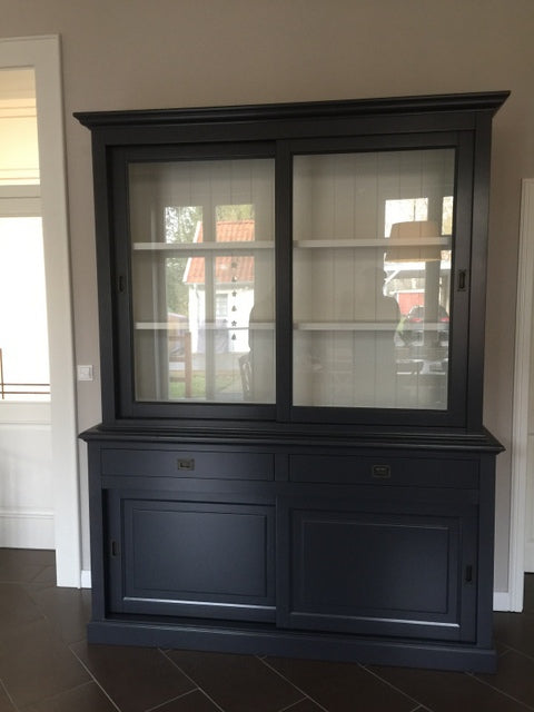 Buffetschrank grau, Geschirrschrank grau, Schrank grau Landhaus, Breite 177 cm