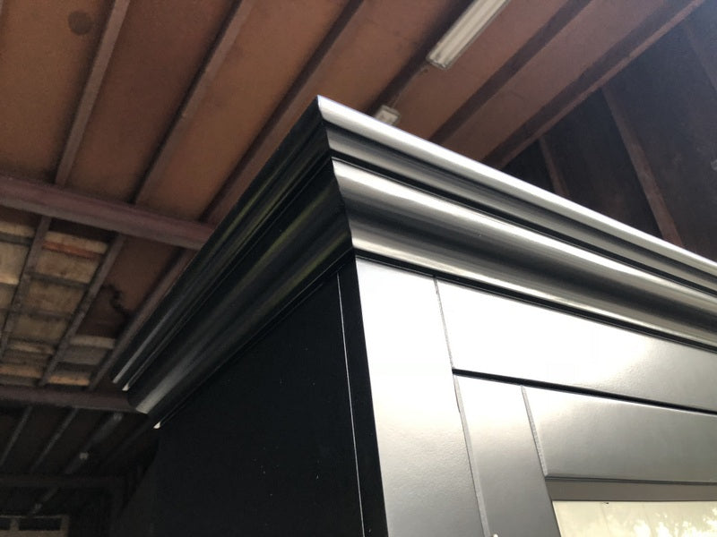 Vitrinenschrank schwarz, Geschirrschrank  schwarzLandhausstil, Vitrine Landhaus  schwarz, Breite 126 cm