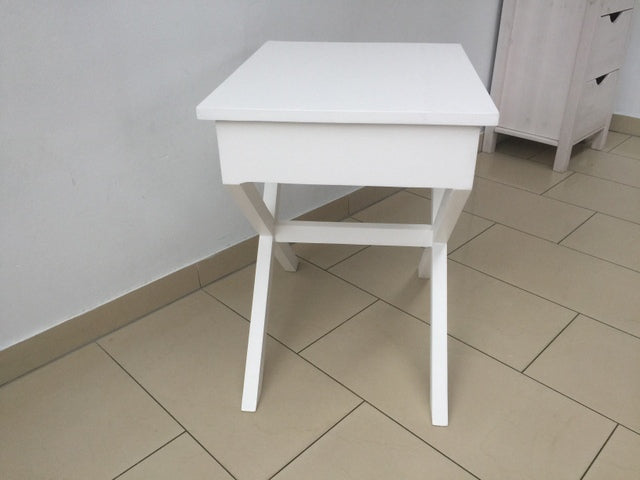 Nachttisch weiß, Beistelltisch weiß Landhausstil, Beistelltisch Holz, Maße 55 x 45 cm