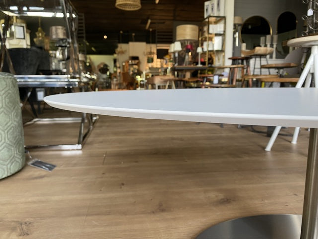 Couchtisch oval weiß, ovaler Tisch weiß, Loungetisch oval weiß, Länge 120 cm