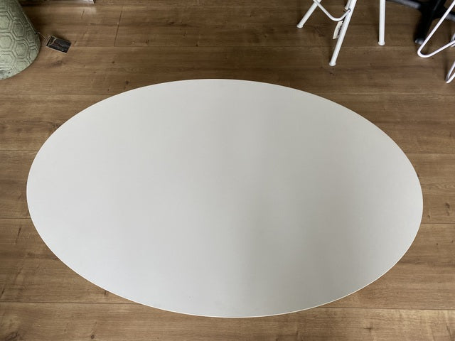 Couchtisch oval weiß, ovaler Tisch weiß, Loungetisch oval weiß, Länge 120 cm