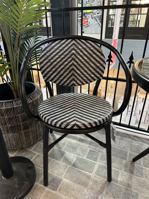 Gartenstuhl schwarz, Bistrostuhl schwarz Rattan, Stuhl schwarz