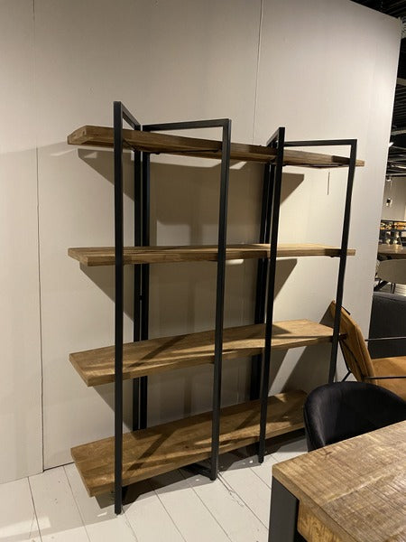 Bücherregal Metallgestell, Regal Naturholz Industriedesign,  Breite 160 cm