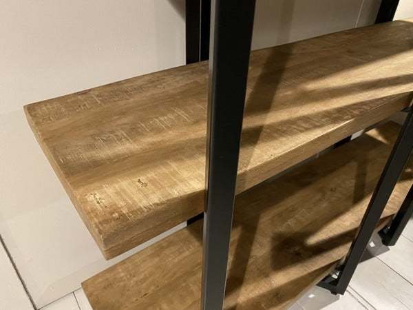Bücherregal Metallgestell, Regal Naturholz Industriedesign,  Breite 160 cm