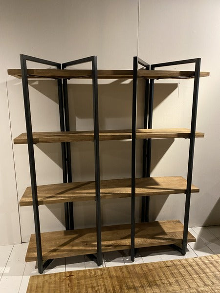 Bücherregal Metallgestell, Regal Naturholz Industriedesign,  Breite 160 cm