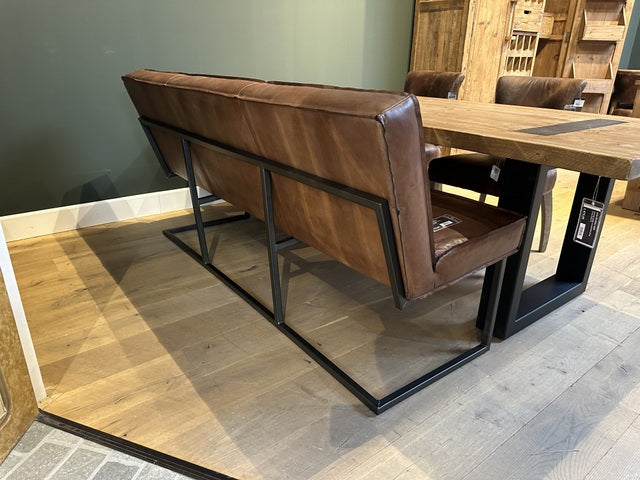 Leder Sitzbank braun, Bank Leder braun, Breite 180 cm