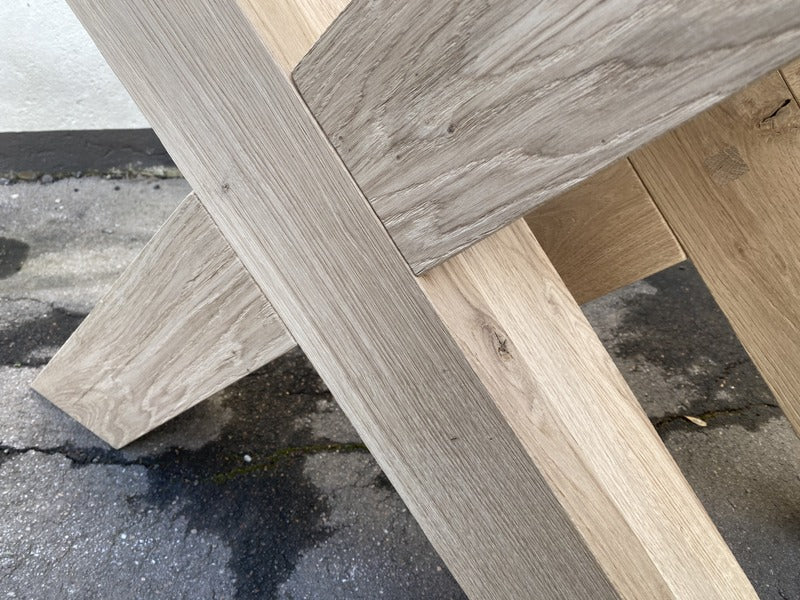 2er Set Tischgestell Holz Eiche, Holzuntergestell für Tische, Breite 78 cm