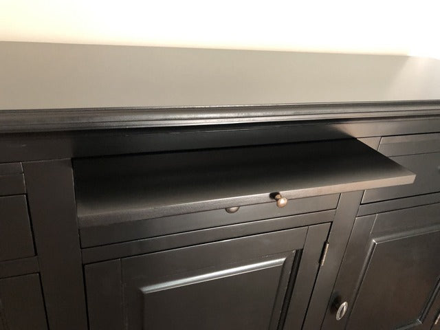 Sideboard schwarz, Anrichte schwarz Landhaus, Sideboard Landhausstil, Breite 177 cm