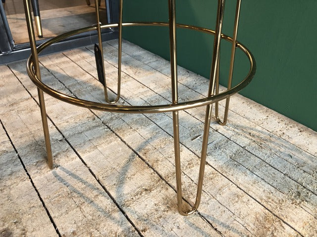 Barhocker Gold Grün, Barstuhl Gestell Gold, Barhocker grün, Höhe 73 cm