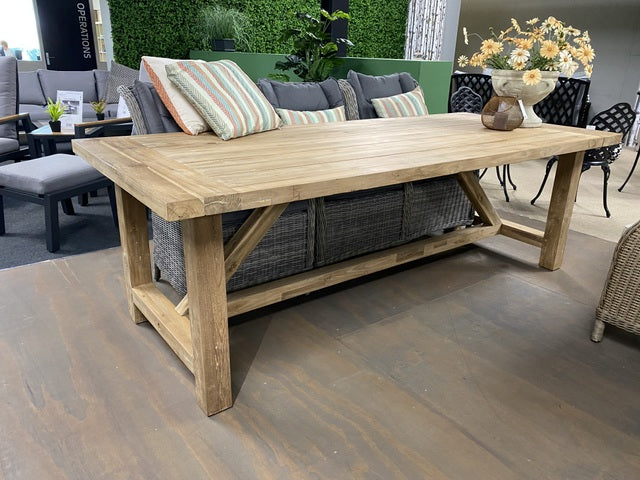 Esstisch Teak, Gartentisch Holz massiv, Länge 240 cm