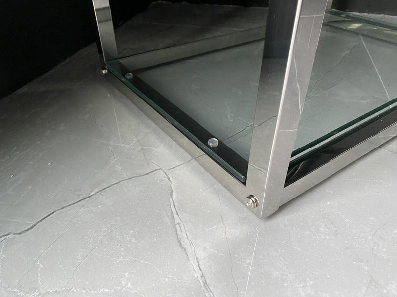 Regal Silber,  Glasregal Silber,  Breite 60 cm