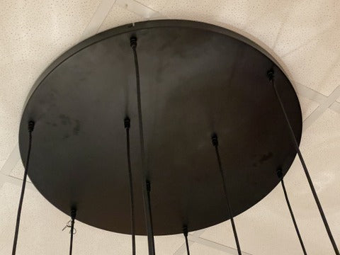 Hängelampe schwarz-Gold, Pendelleuchte schwarz Gold, Hängeleuchte Gold, Breite 83 cm