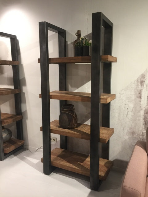 Regal grau- Naturholz, Regal Industrie grau, Breite 94 cm