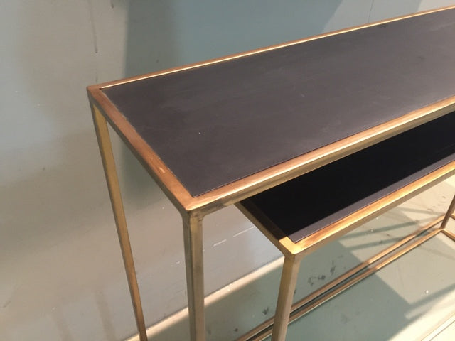 Konsole Gold Metall, Wandtisch Gold, 2er Set Konsole Metall, Breite 120 cm