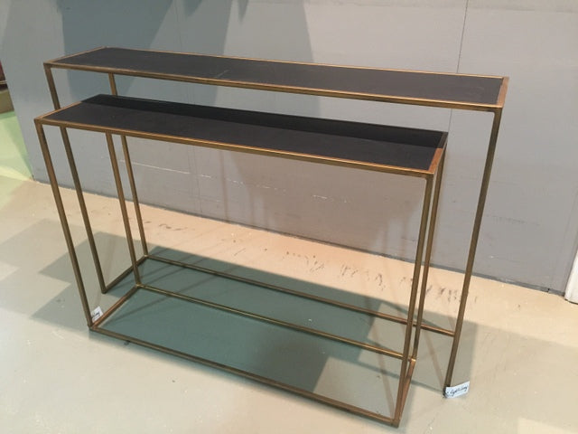 Konsole Gold Metall, Wandtisch Gold, 2er Set Konsole Metall, Breite 120 cm