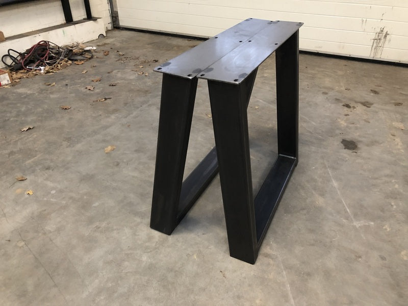 2er Set Tischgestell grau Metall Industriedesign, Tischgestell für Esstisch Industrie Metall