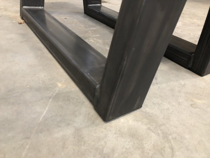 2er Set Tischgestell grau Metall Industriedesign, Tischgestell für Esstisch Industrie Metall