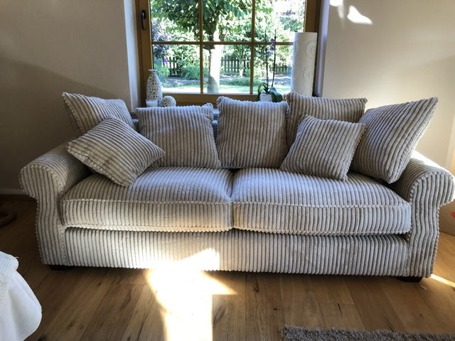 Sofa Cord taupe, Cord Sofa 3 Sitzer