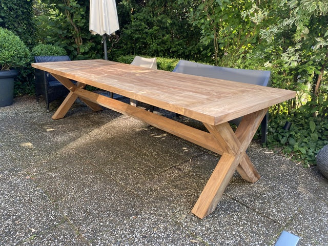 Gartentisch Teakholz Landhaus , Esstisch Massivholz, Tisch Holz massiv,  Länge 300 cm
