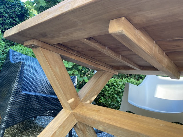 Gartentisch Teakholz Landhaus , Esstisch Massivholz, Tisch Holz massiv,  Länge 300 cm